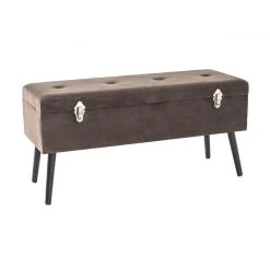 Pegane Coffre De Rangement Coloris Taupe En MDF / Tissu - L 106 X P 40 X H 52...