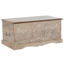 Pegane Coffre De Rangement En Bois D'acacia, Coloris Naturel - Longueur 90 X ...