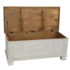 Pegane Coffre De Rangement En Bois De Manguier Coloris Blanc - Longueur 113 X... 8 Pegane Coffre De Rangement En Bois De Manguier Coloris Blanc - Longueur 113 X... -magasin Vente-unique coffre de rangement en bois de manguier coloris blanc longueur 113 x profondeur 50 x hauteur 43 cm 13503306 36984494 1140x1140