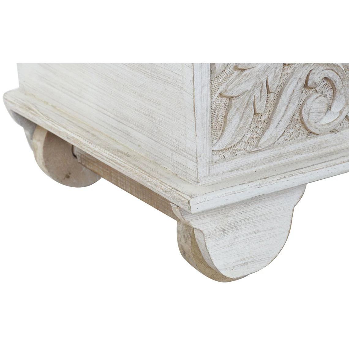 Pegane Coffre De Rangement En Bois De Manguier Coloris Blanc - Longueur 115 X... 5 Pegane Coffre De Rangement En Bois De Manguier Coloris Blanc - Longueur 115 X... – Image 3