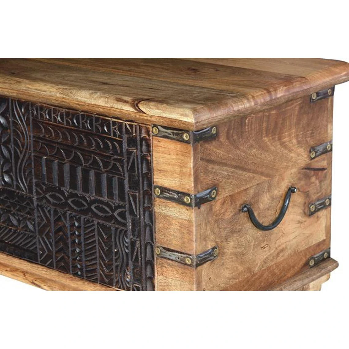 Pegane Coffre De Rangement En Bois De Manguier Coloris Naturel - Longueur 116... 6 Pegane Coffre De Rangement En Bois De Manguier Coloris Naturel - Longueur 116... – Image 4