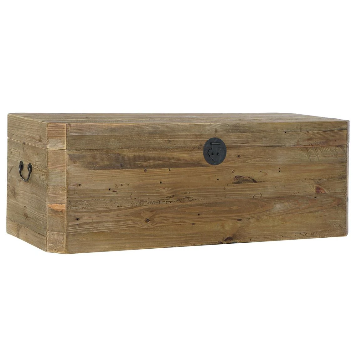 Pegane Coffre De Rangement En Bois Recyclé Coloris Marron - Longueur 130 X P... 3 Pegane Coffre De Rangement En Bois Recyclé Coloris Marron - Longueur 130 X P...