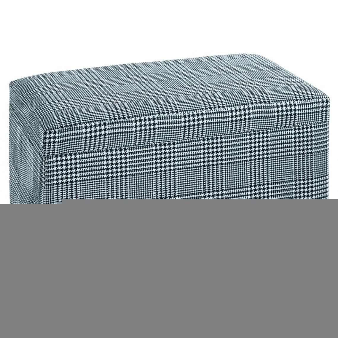 Pegane Coffre De Rangement En MDF Et Tissu Coloris noir-blanc - Longueur 65... 3 Pegane Coffre De Rangement En MDF Et Tissu Coloris noir-blanc - Longueur 65...