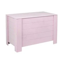 Pinus Coffre De Rangement En Pin 77 X 40 X 50 Cm Rose.