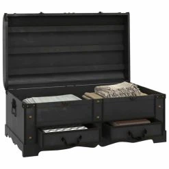 VidaXL Coffre De Rangement En Bois Large Noir -magasin Vente-unique coffre en bois brun type pirate exotique grand modele 4785576 1116656 56 1140x1140