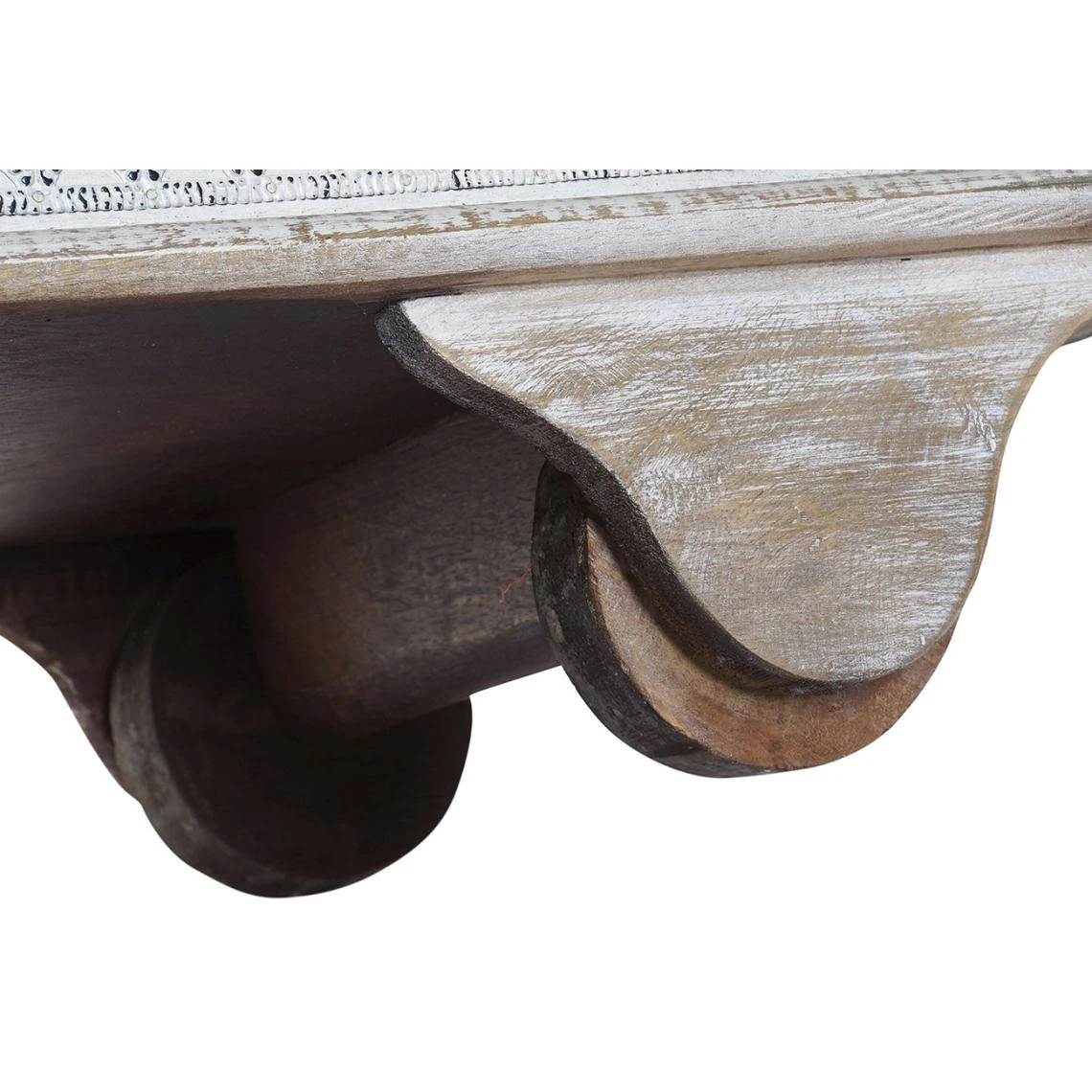 Pegane Coffre En Bois De Manguier Et Laiton Coloris Blanc Vieilli - Longueur ... 5 Pegane Coffre En Bois De Manguier Et Laiton Coloris Blanc Vieilli - Longueur ... – Image 3