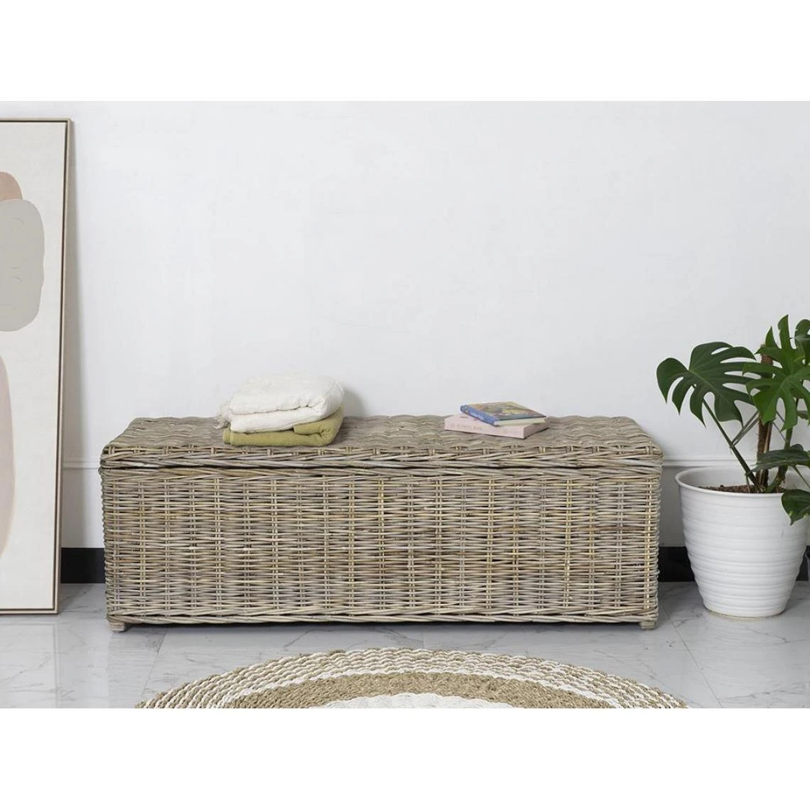 Vente-unique Coffre De Rangement En Kubu GAO - L130 X P45 X H44 Cm - Gris Naturel 3 Vente-unique Coffre De Rangement En Kubu GAO - L130 X P45 X H44 Cm - Gris Naturel