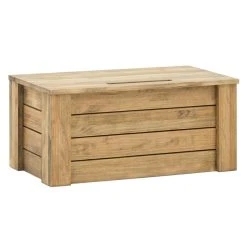 BOX FURNITURE Coffre Rangement Avec Couvercle ECO 40x80x36 Pin Rustique Vieilli - ...