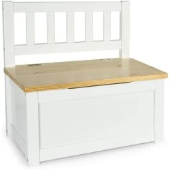 Leomark Coffre/banc En Bois POLA (blanc/pin)