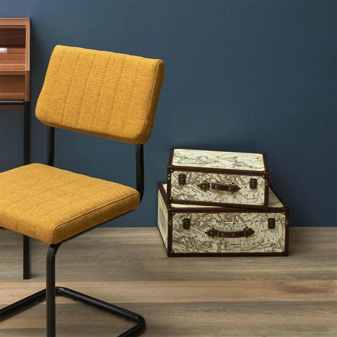 Altobuy COOPER - Lot De 2 Malles De Rangements Mappemonde Vintage 5 Altobuy COOPER - Lot De 2 Malles De Rangements Mappemonde Vintage – Image 3