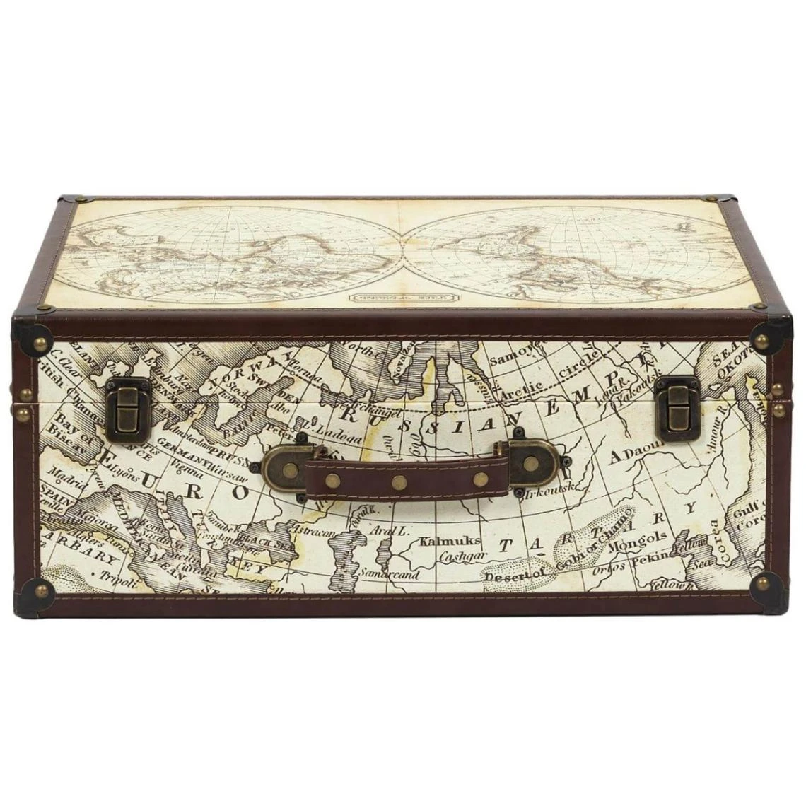 Altobuy COOPER - Lot De 2 Malles De Rangements Mappemonde Vintage 6 Altobuy COOPER - Lot De 2 Malles De Rangements Mappemonde Vintage – Image 4