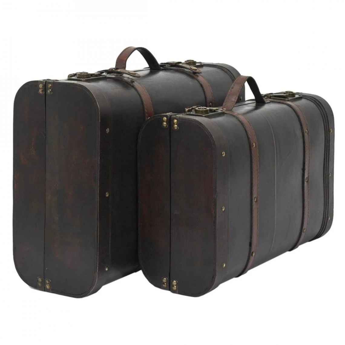 Altobuy CURTIS - Lot De 2 Malles De Rangement Vintage Simili Cuir 4 Altobuy CURTIS - Lot De 2 Malles De Rangement Vintage Simili Cuir – Image 2