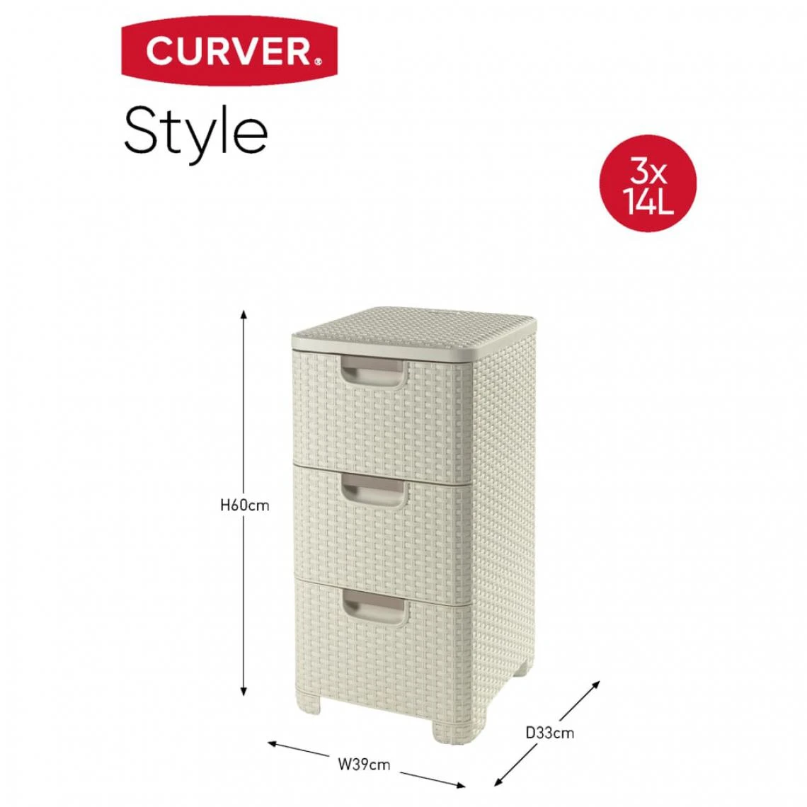 Curver Armoire à Tiroirs Style 42 L Blanc 240645 5 Curver Armoire à Tiroirs Style 42 L Blanc 240645 – Image 3