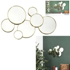 TOILINUX Décoration Murale 7 Miroirs Ronds 57x35cm - Doré -magasin Vente-unique decoration murale 7 miroirs ronds 57x35cm dore 13620502 37469406 1140x1140