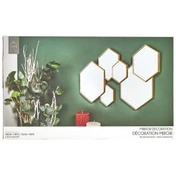 The Home Deco Factory Décoration Murale Miroirs En Métal Doré Hexagonale. -magasin Vente-unique decoration murale miroirs en metal dore hexagonale 13841846 38379718 1140x1140
