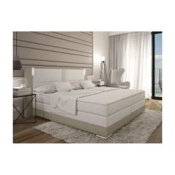 Vente-unique Ensemble Boxspring Complet Tête De Lit Avec Leds + Sommiers + Matelas...