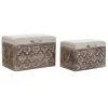 Pegane Ensemble De 2 Coffres / Poufs En Sapin Marron Et Tissu Coloris Crème. -magasin Vente-unique ensemble de 2 coffres poufs en sapin marron et tissu color 13421400 36704006 6 1140x1140