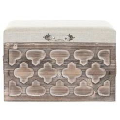 Pegane Ensemble De 2 Coffres / Poufs En Sapin Marron Et Tissu Coloris Crème. -magasin Vente-unique ensemble de 2 coffres poufs en sapin marron et tissu color 13421400 36704010 10 1140x1140