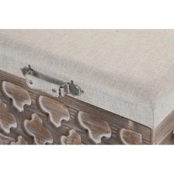 Pegane Ensemble De 2 Coffres / Poufs En Sapin Marron Et Tissu Coloris Crème. -magasin Vente-unique ensemble de 2 coffres poufs en sapin marron et tissu color 13421400 36704012 12 1140x1140