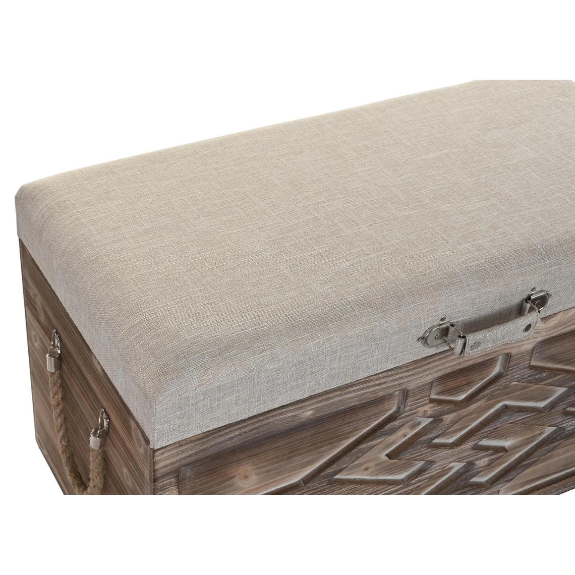 Pegane Ensemble De 3 Coffres / Bancs En Sapin naturel et Tissu Coloris Crè... 7 Pegane Ensemble De 3 Coffres / Bancs En Sapin naturel et Tissu Coloris Crè... – Image 5