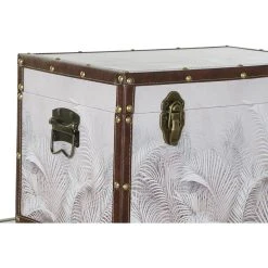 Pegane Ensemble De 3 Coffres En MDF Et Toile Coloris Gris Motif Tropical -magasin Vente-unique ensemble de 3 coffres en mdf et toile coloris gris motif tro 13421412 36704054 54 1140x1140