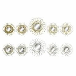 Ensemble De Miroirs DKD Home Decor Mural Champagne Verre Polypropylèn...