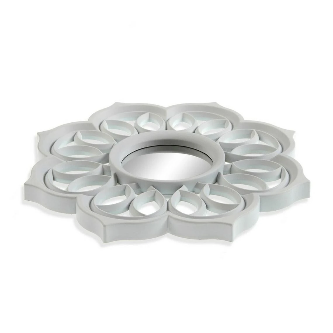 Versa Ensemble De Miroirs Mural Blanc Plastique (25 X 25 Cm) (3 Pcs) 5 Versa Ensemble De Miroirs Mural Blanc Plastique (25 X 25 Cm) (3 Pcs) – Image 3