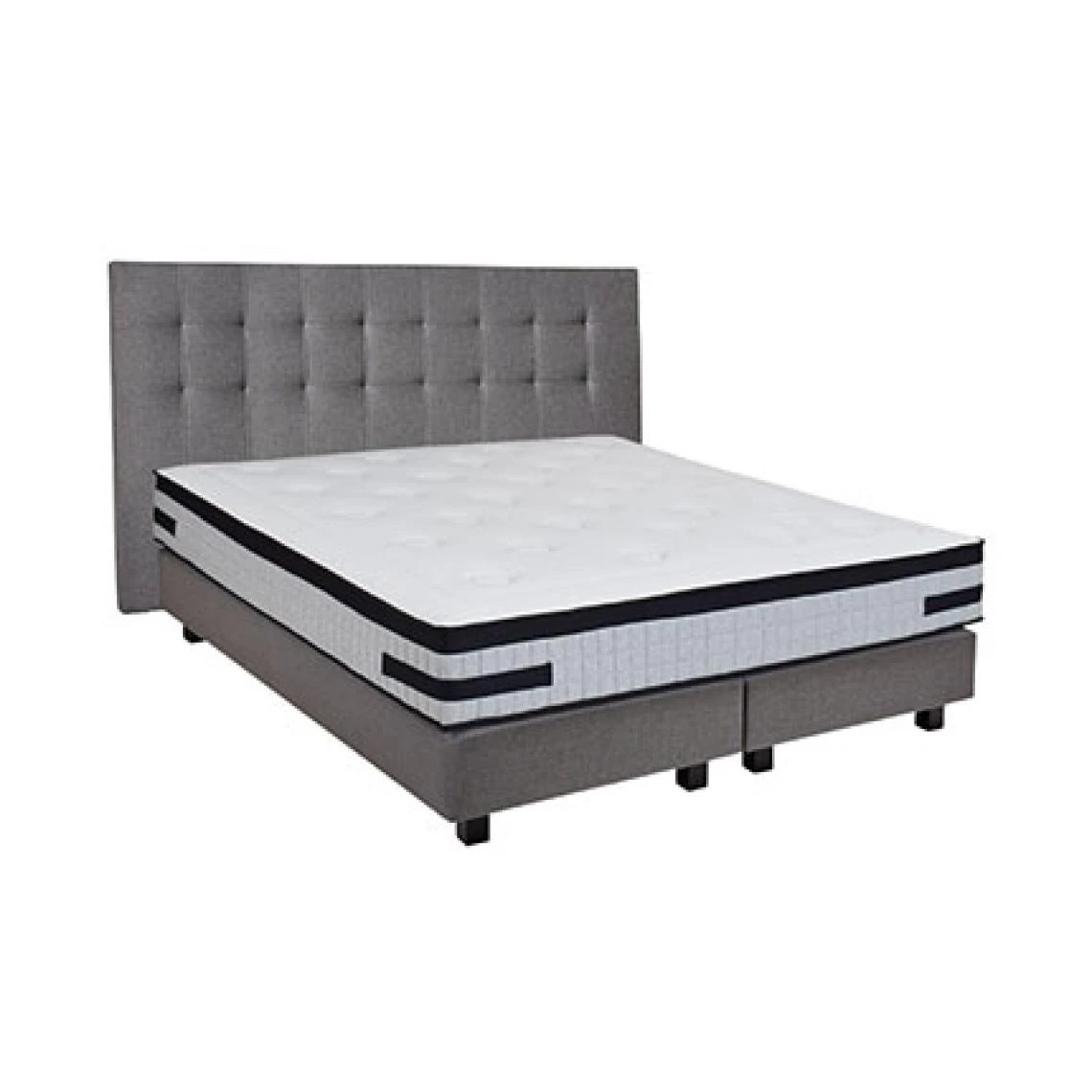 MES Ensemble Matelas 180x200 + Sommier + Tête De Lit Gris CONFORTLUXE 3 MES Ensemble Matelas 180x200 + Sommier + Tête De Lit Gris CONFORTLUXE