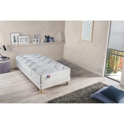 Idliterie Ensemble Matelas Ressort 5 Zones + Sommier Bois Massif - Accueil Moell...