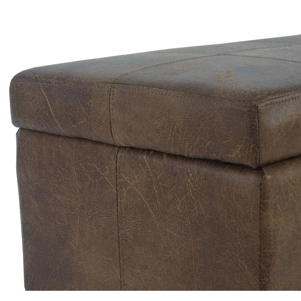 Mendler Banc/banquette/coffre De Rangement Kriens, 112x45x45cm, Similicuir ~ A... 6 Mendler Banc/banquette/coffre De Rangement Kriens, 112x45x45cm, Similicuir ~ A... – Image 4