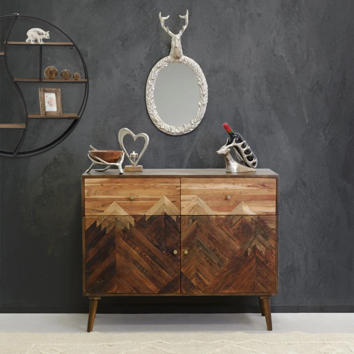 Aubry Gaspard Grand Miroir Cerf En Aluminium. 4 Aubry Gaspard Grand Miroir Cerf En Aluminium. – Image 2