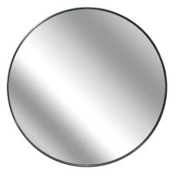 CMP HOME DECO FACTORY Miroir Extra Plat Rond Verre - 55 Cm - Noir