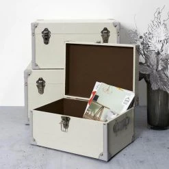 Altobuy KITTY - Lot De 3 Malles De Rangement Blanches Et Grises 9 Altobuy KITTY - Lot De 3 Malles De Rangement Blanches Et Grises -magasin Vente-unique kitty lot de 3 malles de rangement blanches et grises 11892466 31463570 1140x1140