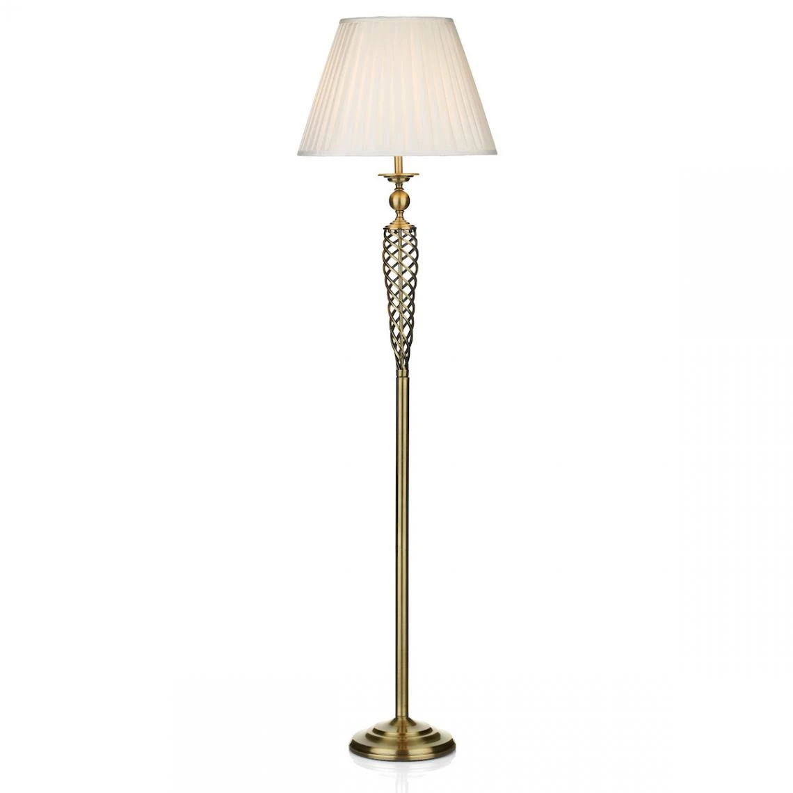 Lumiere Lampadaire Complet Avec Abat-jour Conique Rond En Laiton Antique 3 Lumiere Lampadaire Complet Avec Abat-jour Conique Rond En Laiton Antique