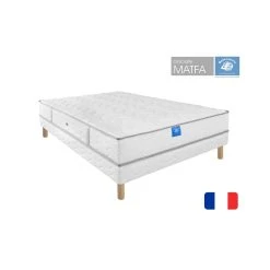 Ensemble Matelas Belle Literie Intimité + Sommier Tapissier 140x190