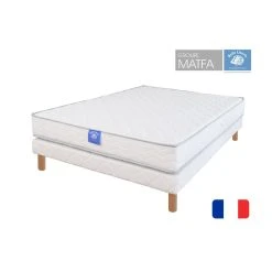 Ensemble Matelas Belle Literie Rubis + Sommier Tapissier 90x190