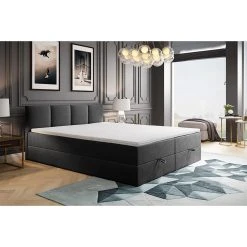 TRADA Lit Adulte Rembourré ROYAL Avec Rangement Et Matelas Ressorts Intégr... 8 TRADA Lit Adulte Rembourré ROYAL Avec Rangement Et Matelas Ressorts Intégr... -magasin Vente-unique lit adulte rembourre royal avec rangement et matelas ressorts integre dans le cadre du lit en 180200 gris fonce 14092424 39200492 1140x1140