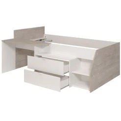 Vente-unique Lit Avec Bureau Et Rangements - 90 X 200 Cm - Blanc Et Naturel + Sommi... 11 Vente-unique Lit Avec Bureau Et Rangements - 90 X 200 Cm - Blanc Et Naturel + Sommi... -magasin Vente-unique lit avec bureau et rangements 90 x 200 cm blanc et naturel sommier gisele 14085522 39137310 1140x1140