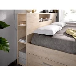 Vente-unique Lit Avec Tête De Lit Rangements Et Tiroirs - 140 X 190 Cm - Coloris :... 11 Vente-unique Lit Avec Tête De Lit Rangements Et Tiroirs - 140 X 190 Cm - Coloris :... -magasin Vente-unique lit avec tete de lit rangements et tiroirs 140 x 190 cm coloris naturel sommier leandre 13846402 38394020 1140x1140