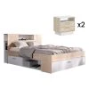 Vente-unique Lit Avec Tête De Lit Rangements Et Tiroirs - 160 X 200 Cm - Coloris :... 1 Vente-unique Lit Avec Tête De Lit Rangements Et Tiroirs - 160 X 200 Cm - Coloris :... -magasin Vente-unique lit avec tete de lit rangements et tiroirs 160 x 200 cm coloris naturel et blanc chevets leandre 14057354 39026540 1140x1140