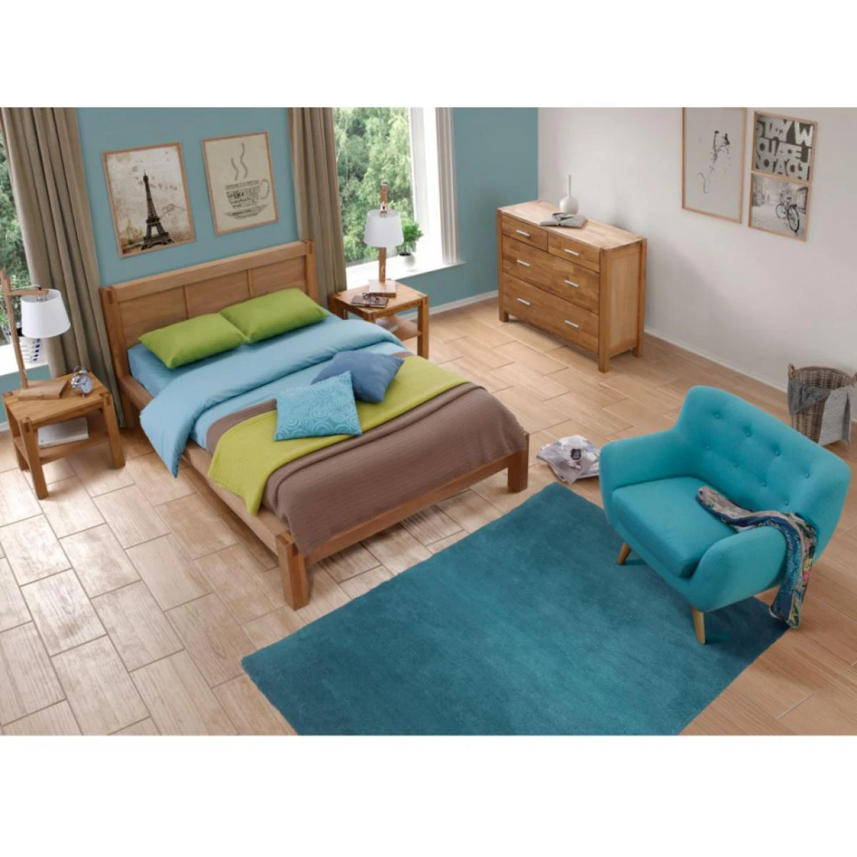 Vente-unique Lit 140 X 190 Cm - Chêne Huilé - BROCELIANDE II 6 Vente-unique Lit 140 X 190 Cm - Chêne Huilé - BROCELIANDE II – Image 4