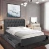 Le Quai Des Affaires Lit CHELSEA 140x190 + 4 Tiroirs + Sommier / Gris Foncé 1 Le Quai Des Affaires Lit CHELSEA 140x190 + 4 Tiroirs + Sommier / Gris Foncé -magasin Vente-unique lit chelsea 140x190 4 tiroirs sommier gris fonce 10950284 28599506 1140x1140