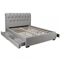 Le Quai Des Affaires Lit CHELSEA 160x200 + 4 Tiroirs + Sommier / Gris Clair -magasin Vente-unique lit chelsea 160x200 4 tiroirs sommier gris clair 10950280 28599492 1140x1140