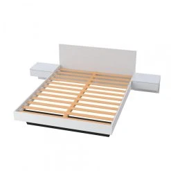 Le Quai Des Affaires Lit COOL 140x190 Cm + 2 Chevets + Sommier / Blanc -magasin Vente-unique lit cool 140x190 cm 2 chevets sommier blanc 10453012 27058184 1140x1140