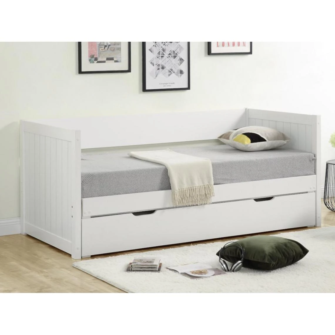 Vente-unique Lit Gigogne Banquette ALFIERO II Avec Tiroir - 90 X 190 Ou 174 X 190 C... 4 Vente-unique Lit Gigogne Banquette ALFIERO II Avec Tiroir - 90 X 190 Ou 174 X 190 C... – Image 2