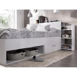 Vente-unique Lit Avec Tête De Lit Rangements Et Tiroirs 140x190cm - Coloris : Blan... 10 Vente-unique Lit Avec Tête De Lit Rangements Et Tiroirs 140x190cm - Coloris : Blan... -magasin Vente-unique lit florian 12237086 32533824 1140x1140