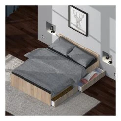 Le Quai Des Affaires Lit KAPPA 140x190 Cm + 2 Tiroirs / Chêne Blanchi 7 Le Quai Des Affaires Lit KAPPA 140x190 Cm + 2 Tiroirs / Chêne Blanchi -magasin Vente-unique lit kappa 140x190 cm 2 tiroirs chene blanchi 8122015 20682697 1140x1140