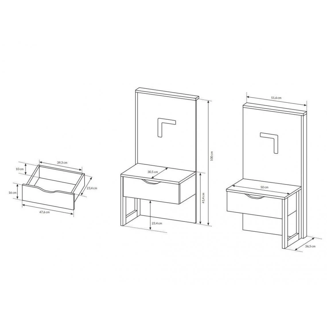 Vente-unique Lit Avec Chevets 160 X 200 Cm - Avec LEDs - Coloris : Naturel Et Anthr... 7 Vente-unique Lit Avec Chevets 160 X 200 Cm - Avec LEDs - Coloris : Naturel Et Anthr... – Image 5