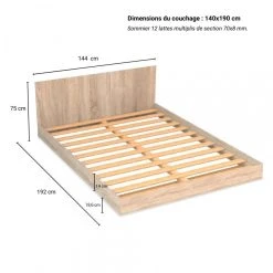 Le Quai Des Affaires Lit LOFT 140x190 + 2 Chevets + Sommier + Tête De Lit / Chêne Blanchi 8 Le Quai Des Affaires Lit LOFT 140x190 + 2 Chevets + Sommier + Tête De Lit / Chêne Blanchi -magasin Vente-unique lit loft 140x190 2 chevets sommier tete de lit chene blanchi 10848814 28282384 1140x1140