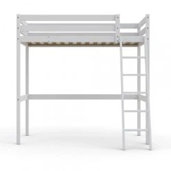 Le Quai Des Affaires Lit Mezzanine STUDIO 90x200 + 1 Sommier / Blanc -magasin Vente-unique lit mezzanine studio 90x200 1 sommier blanc 10950306 28599598 1140x1140